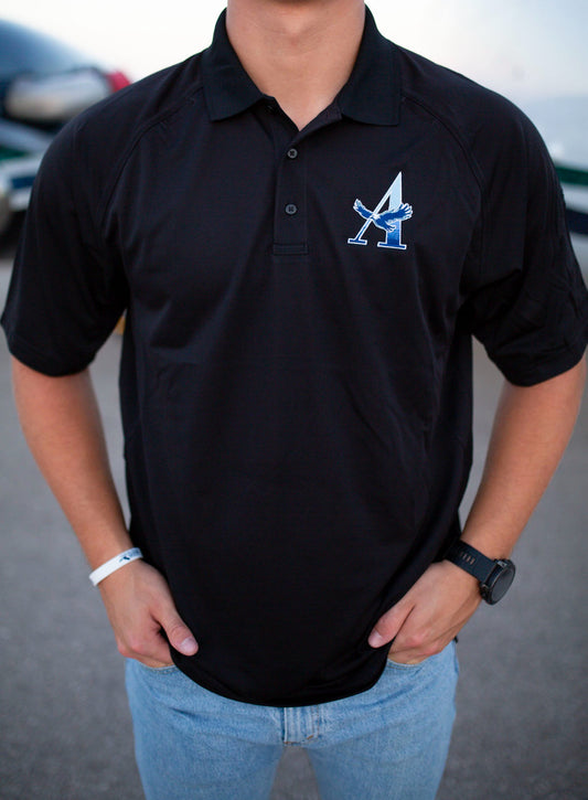 Mens Black Tactical Aetos Polo
